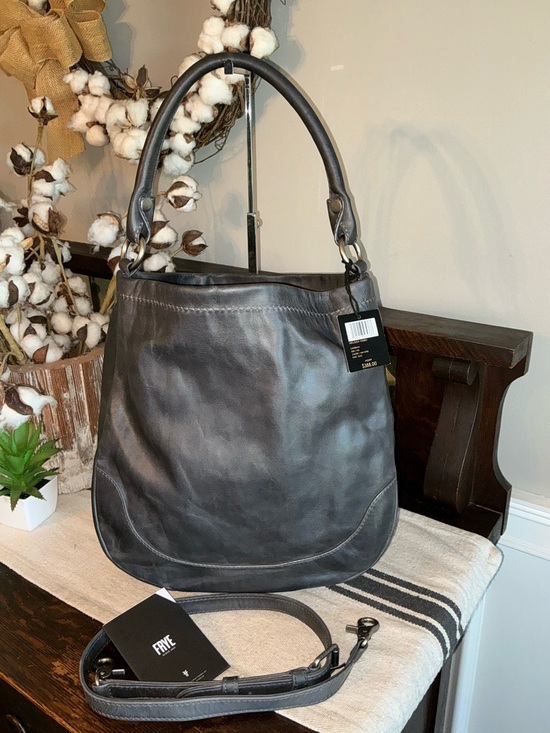 Frye Handbags - NWT Frye Melissa Leather Hobo Crossbody Shoulder Bag Carbon Gray MSRP $388